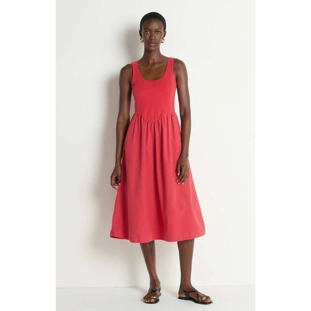 Nation LTD Los Angeles Fiona Midi Dress Red XS